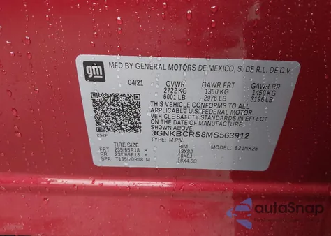 2021 Chevrolet Blazer Fwd 2Lt from USA, damaged, VIN 3GNKBCRS8MS563912